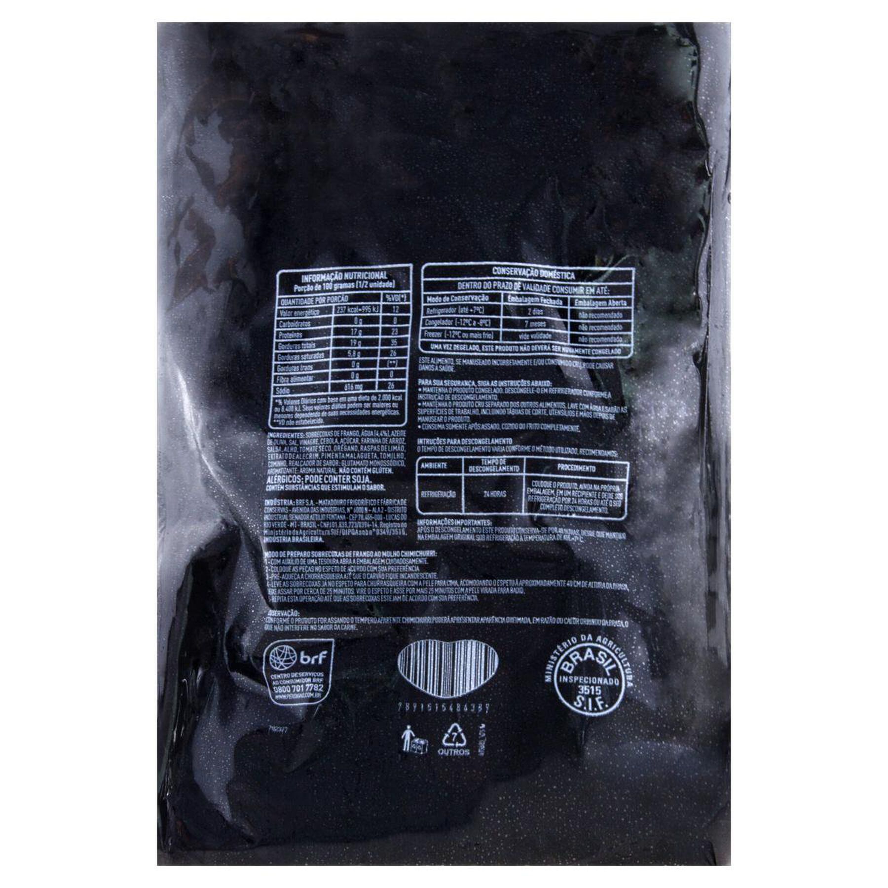 Sobrecoxa de Frango Congelada Temperada ao Chimichurri na Brasa Perdigão 800g