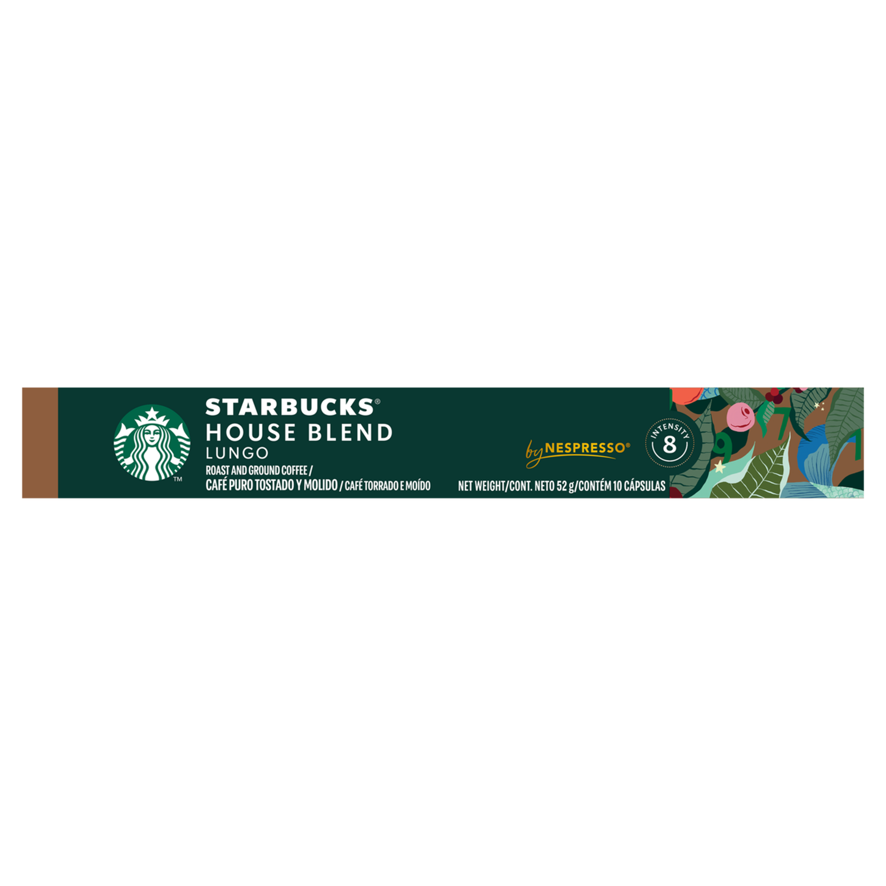 Caf&eacute; em C&aacute;psula Torrado e Mo&iacute;do Lungo House Blend Starbucks Caixa 52g C/10 Unidades