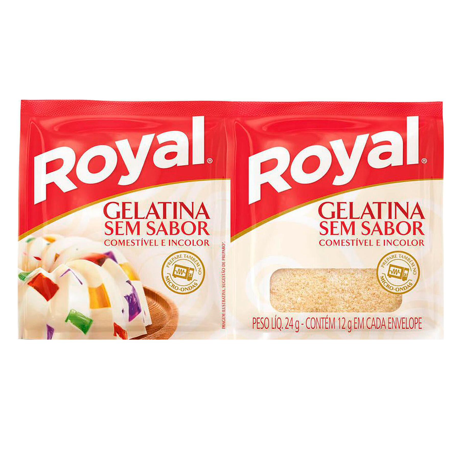 Gelatina em P&oacute; sem Sabor Royal Pacote 24g 2 Unidades&nbsp;