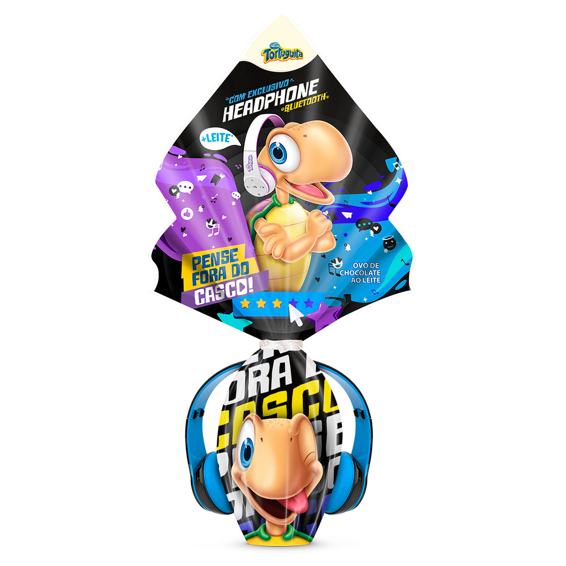 Ovo de Páscoa ao Leite Tortuguita Arcor 100g - Vem com Exclusivo Headphone Bluetooth