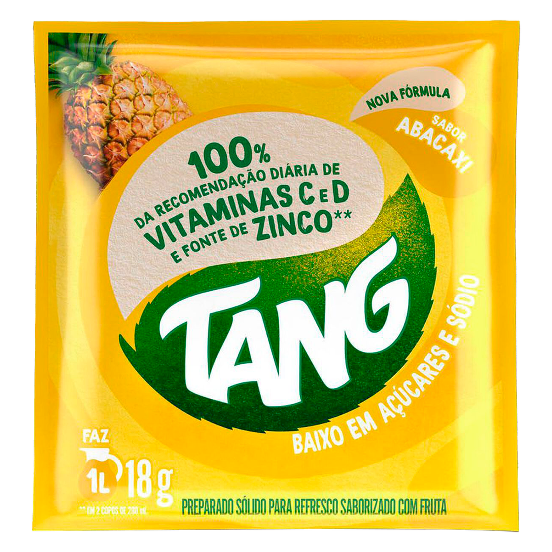 Refresco em P&oacute; Abacaxi Tang Pacote 18g