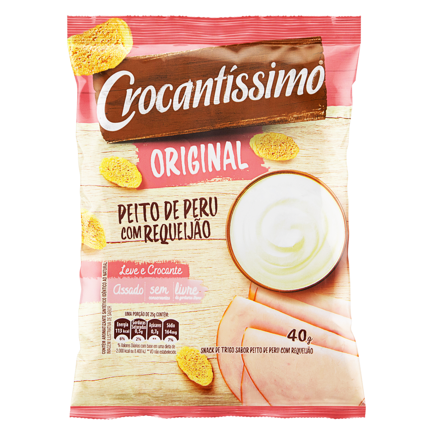 Snack de Trigo Peito de Peru com Requeijão Crocantíssimo Pacote 40g