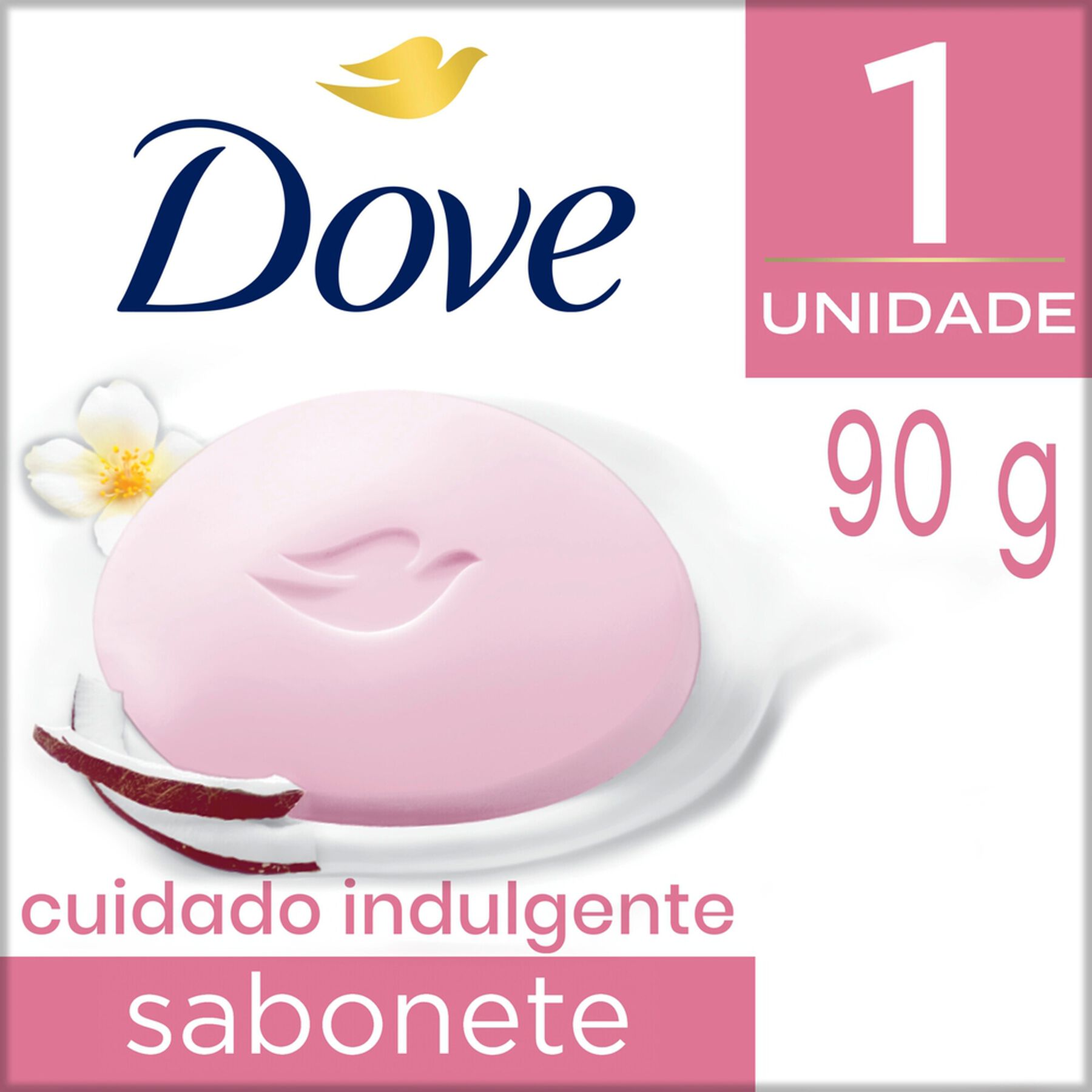 Sabonete em Barra Leite de Coco e P&eacute;talas de Jasmin Dove Delicious Care Caixa 90g