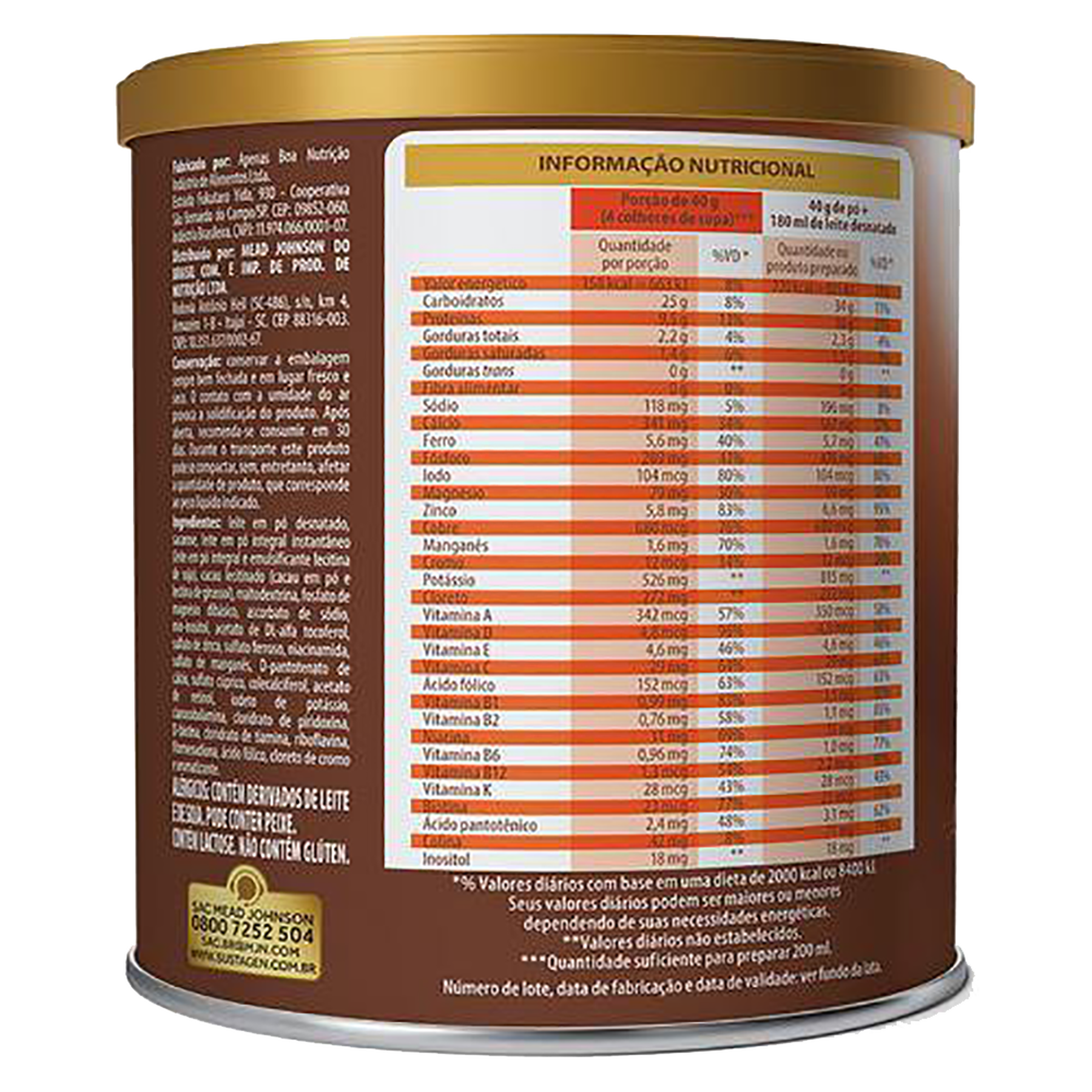 Complemento Alimentar Chocolate Sustagen Adultos+ Lata 400g