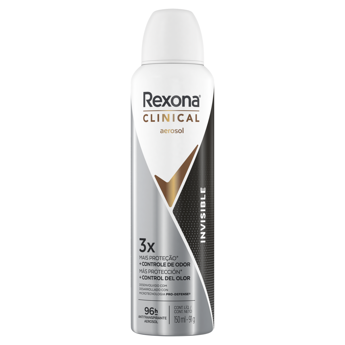 Antitranspirante Aerosol Invisible Rexona Clinical 150ml Spray
