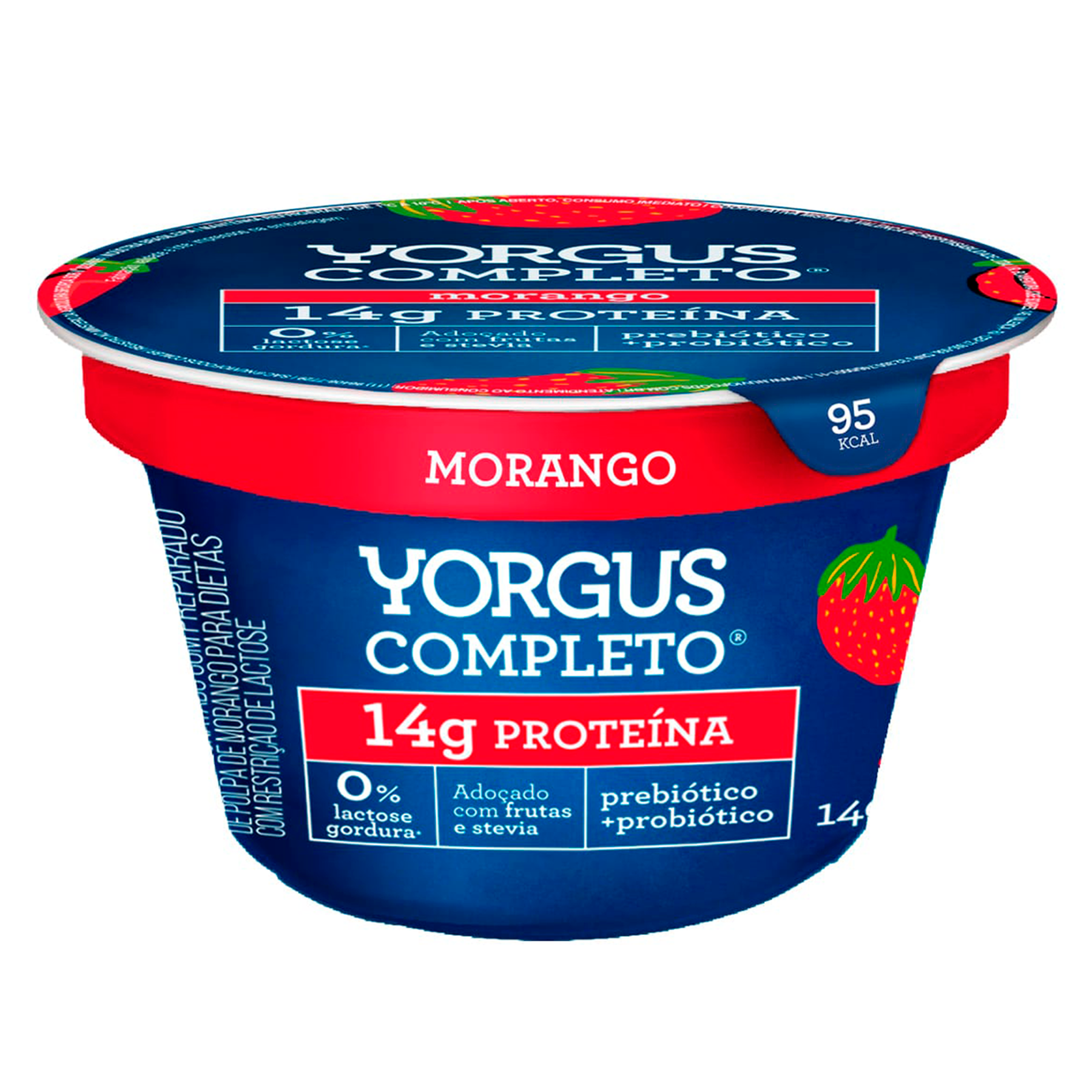Iogurte Desnatado Morango Zero Lactose Yorgus Completo Pote 130g