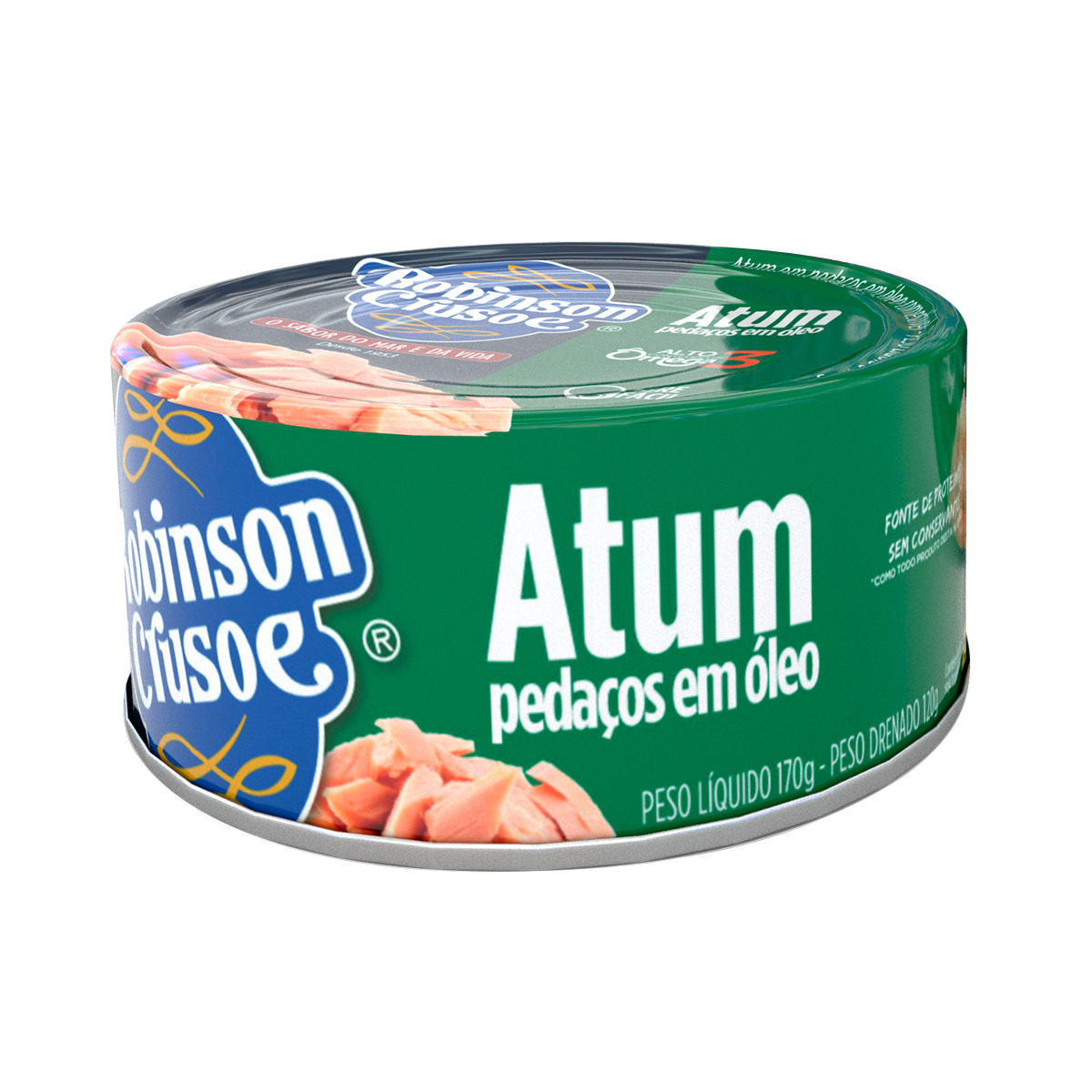 Atum Peda&ccedil;os em &Oacute;leo Robinson Crusoe Lata 170g