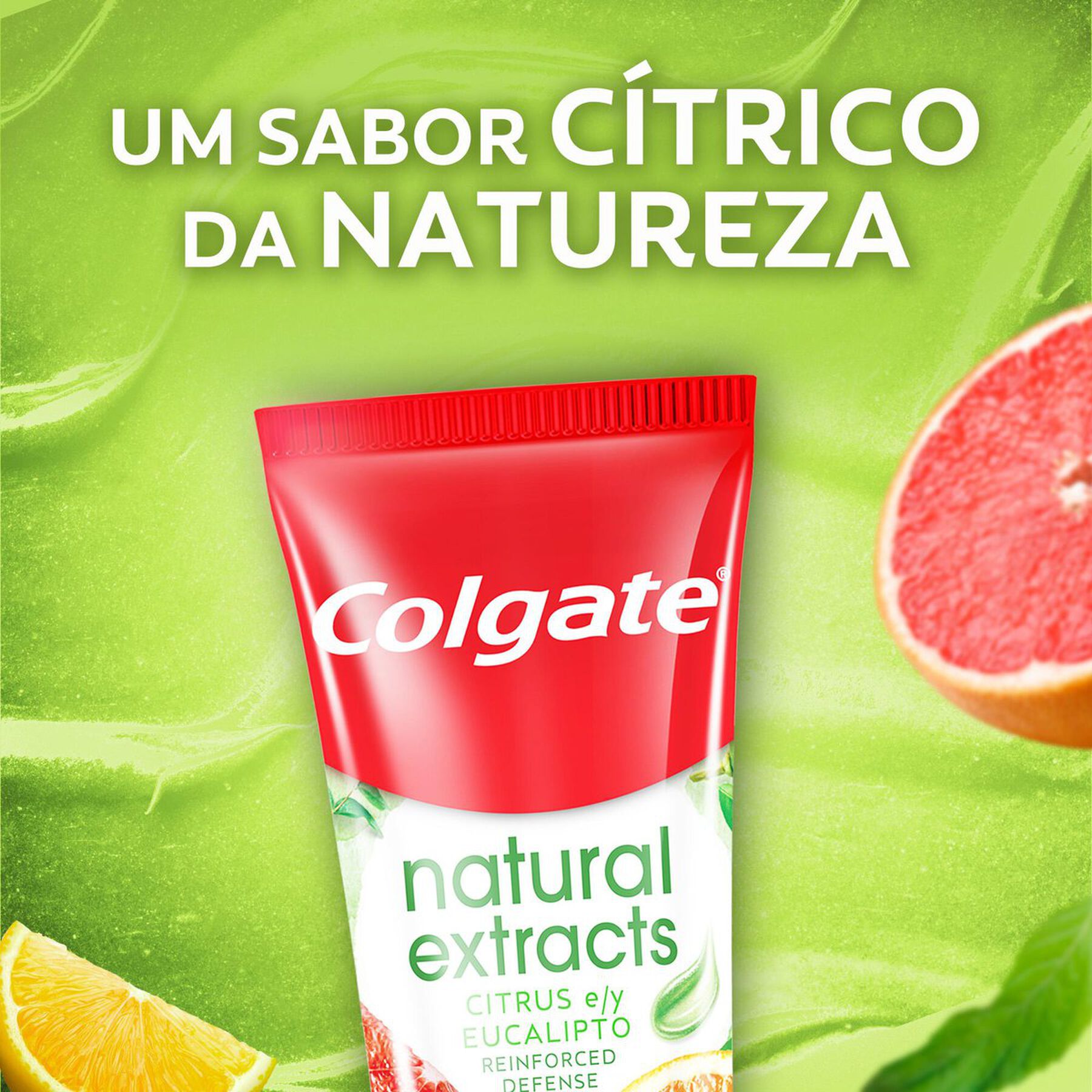 Gel Dental Reinforced Defense Citrus e Eucalipto Colgate Natural Extracts Caixa 90g
