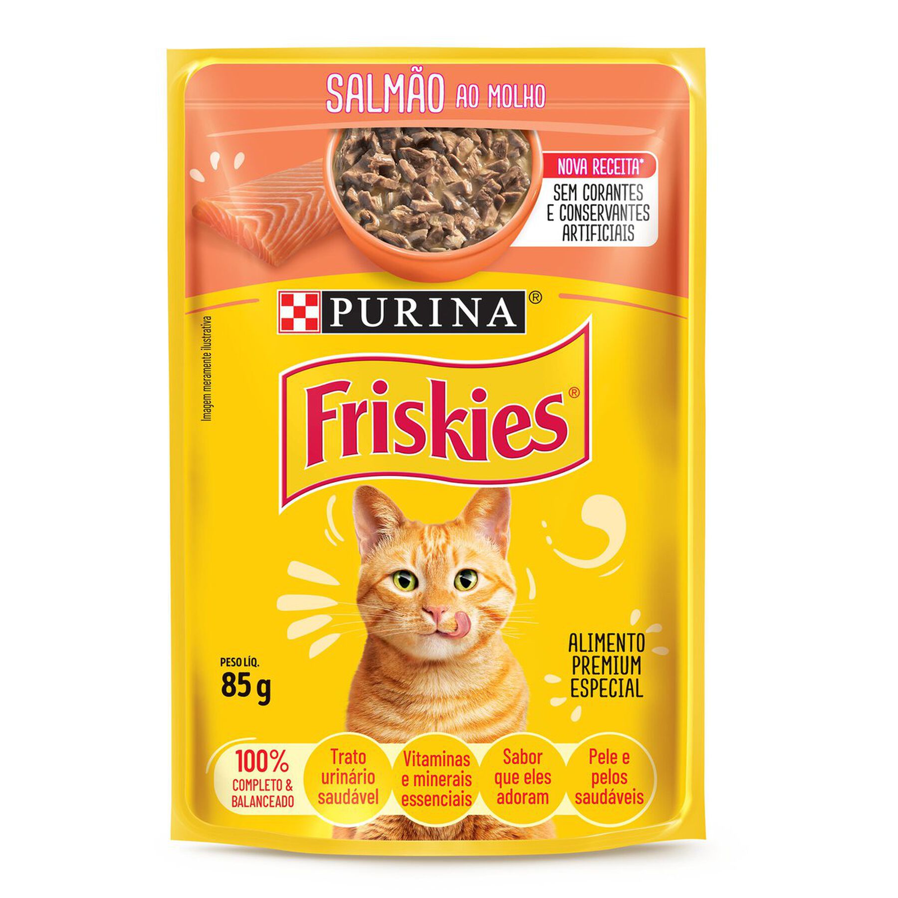 Alimento para Gatos Salmão ao Molho Purina Friskies Sachê 85g