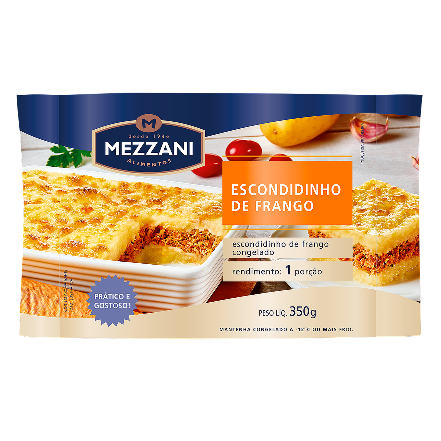Escondidinho de Frango com Requeij&atilde;o Mezzani Gourmet Pacote 350g