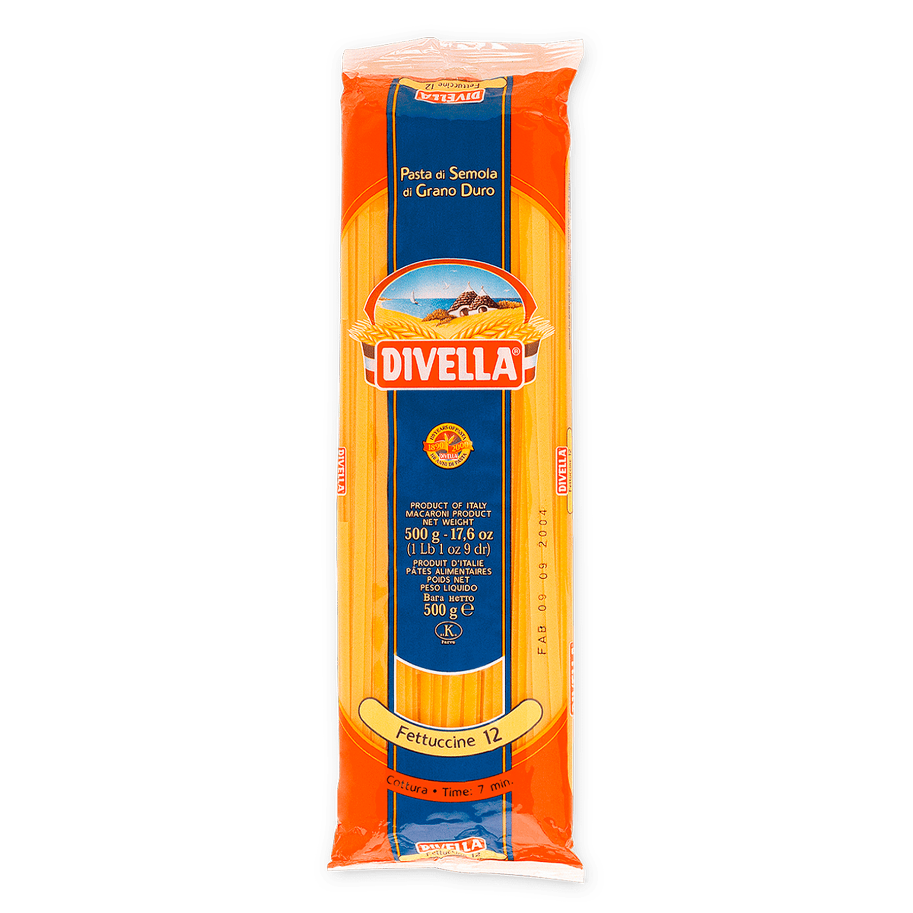 Macarr&atilde;o de S&ecirc;mola Grano Duro Fettuccine 12 Divella Pacote 500g