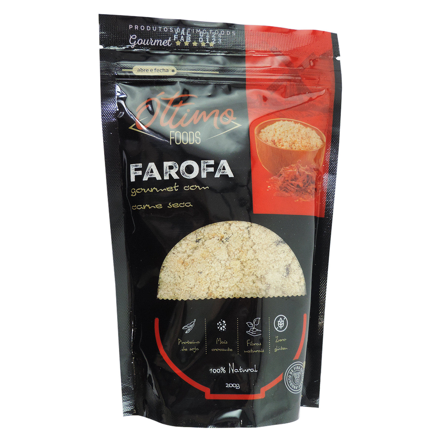 Farofa Gourmet com Carne Seca Óttimo Foods Pacote 200g