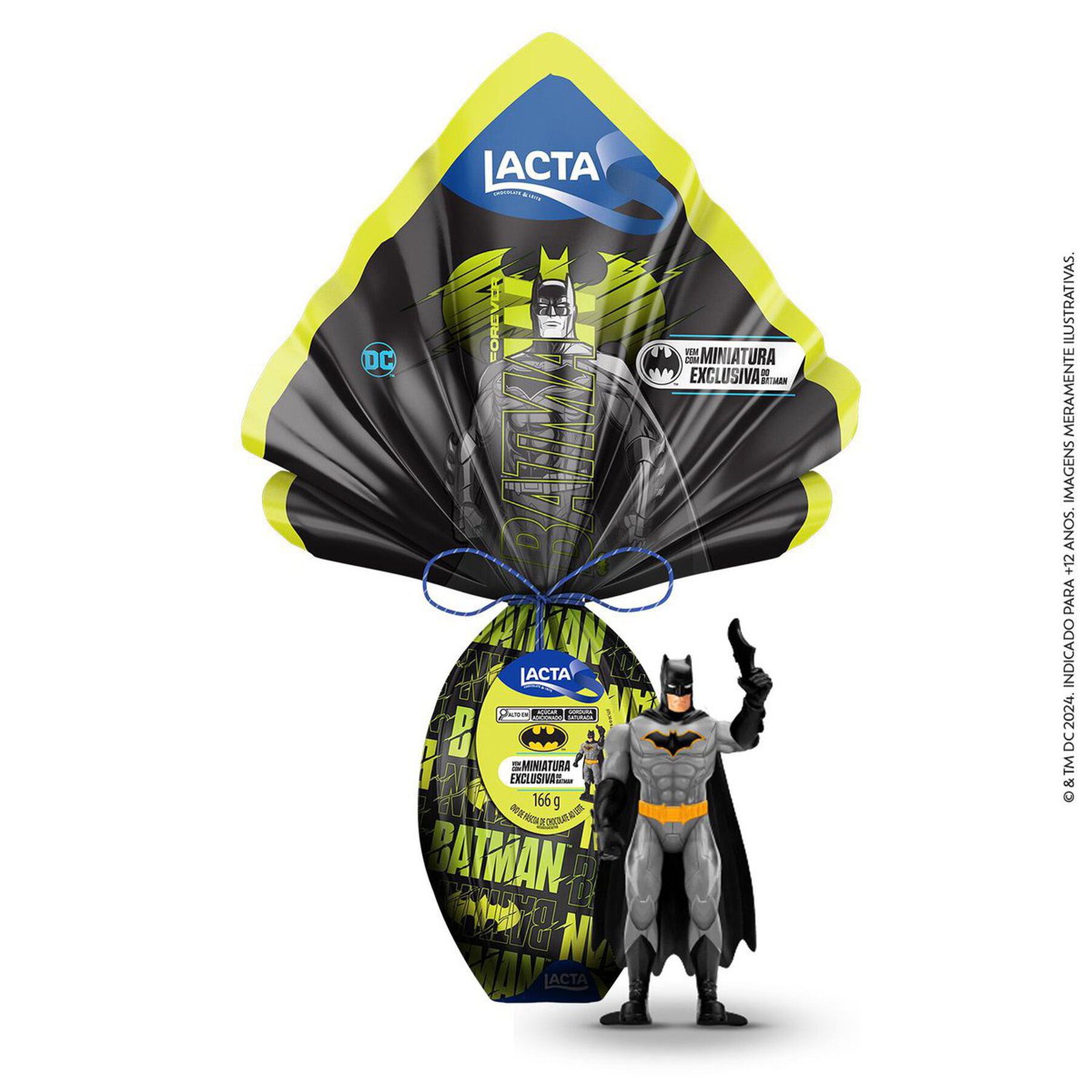Ovo de Páscoa ao Leite Batman Lacta 166g - Vem com 1 Miniatura Exclusiva do Batman