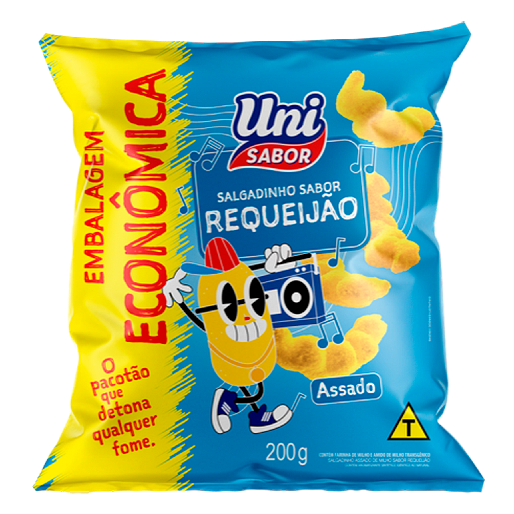 Salgadinho de Milho Requeijão Uni Sabor Pacote 200g