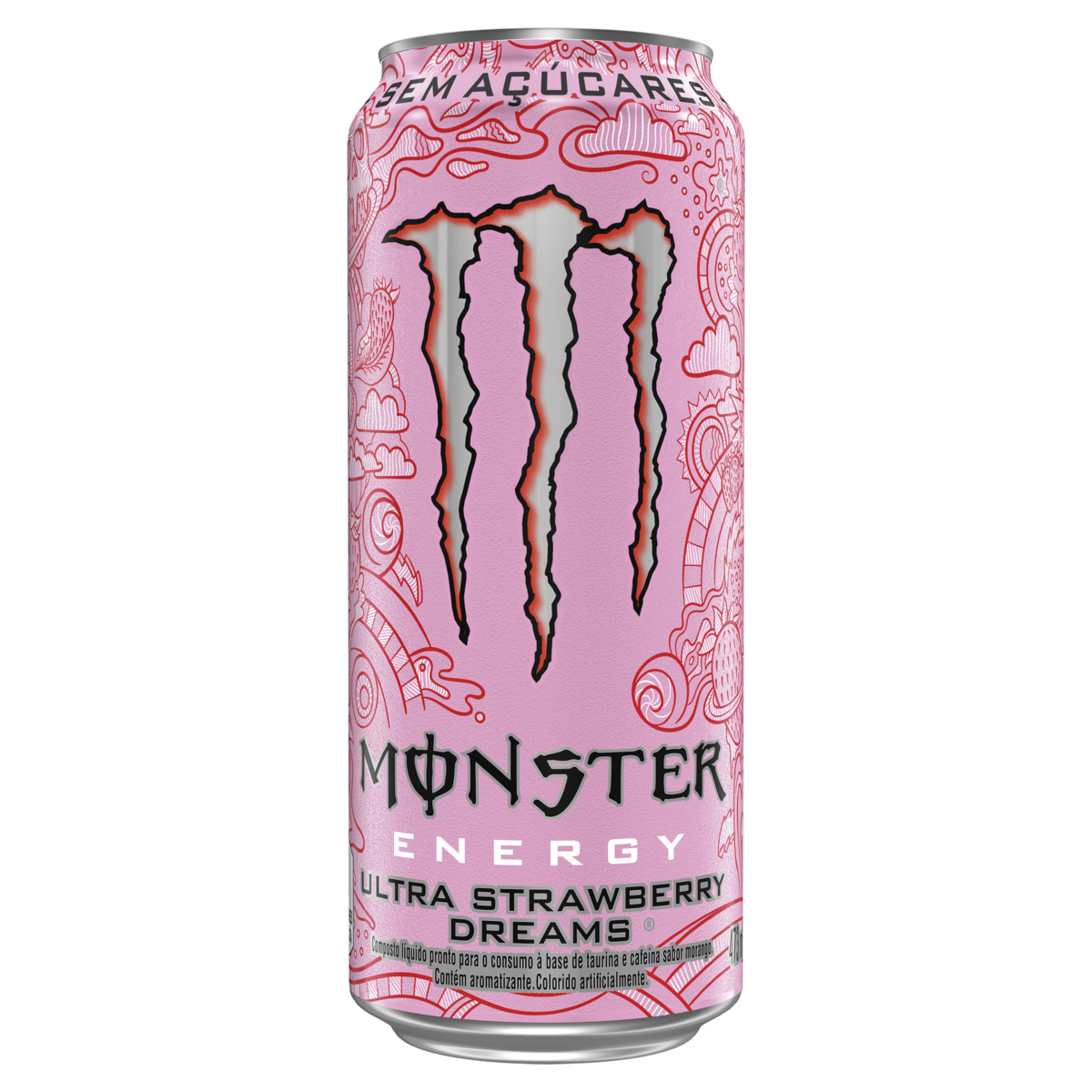 Energ&eacute;tico Ultra Strawberry Dreams Zero A&ccedil;&uacute;car Monster Lata 473ml