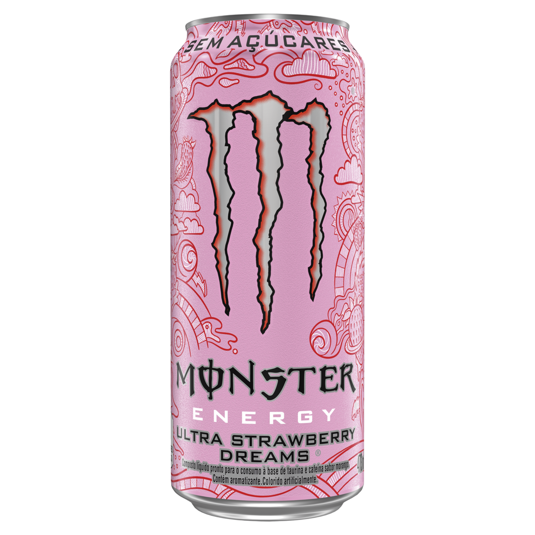 Energ&eacute;tico Ultra Strawberry Dreams Zero A&ccedil;&uacute;car Monster Lata 473ml