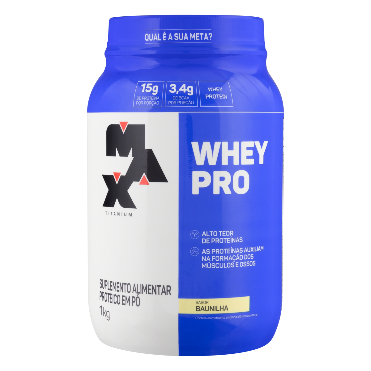 Suplemento Alimentar Proteico em P&oacute; Baunilha Whey Pro Max Titanium 1kg