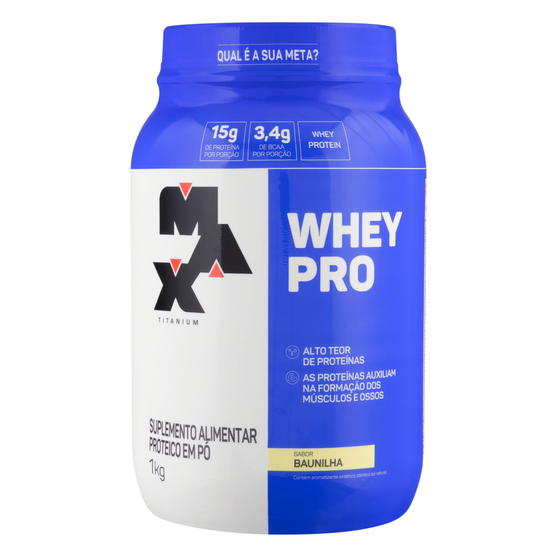 Suplemento Alimentar Proteico em P&oacute; Baunilha Whey Pro Max Titanium 1kg