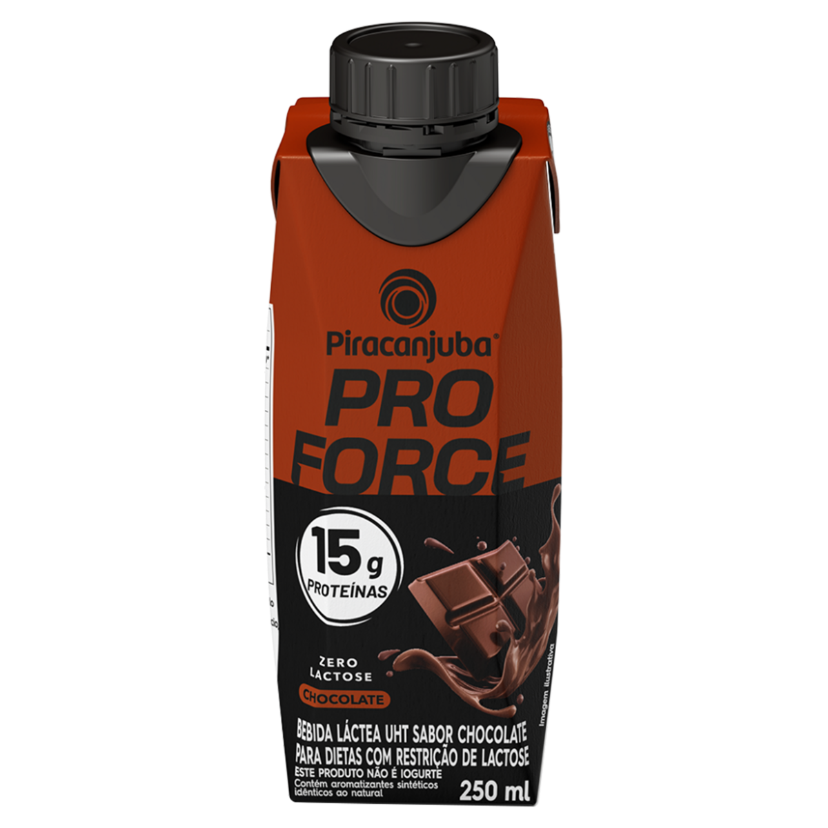 Bebida L&aacute;ctea UHT Chocolate Zero Lactose Piracanjuba ProForce Caixa 250ml