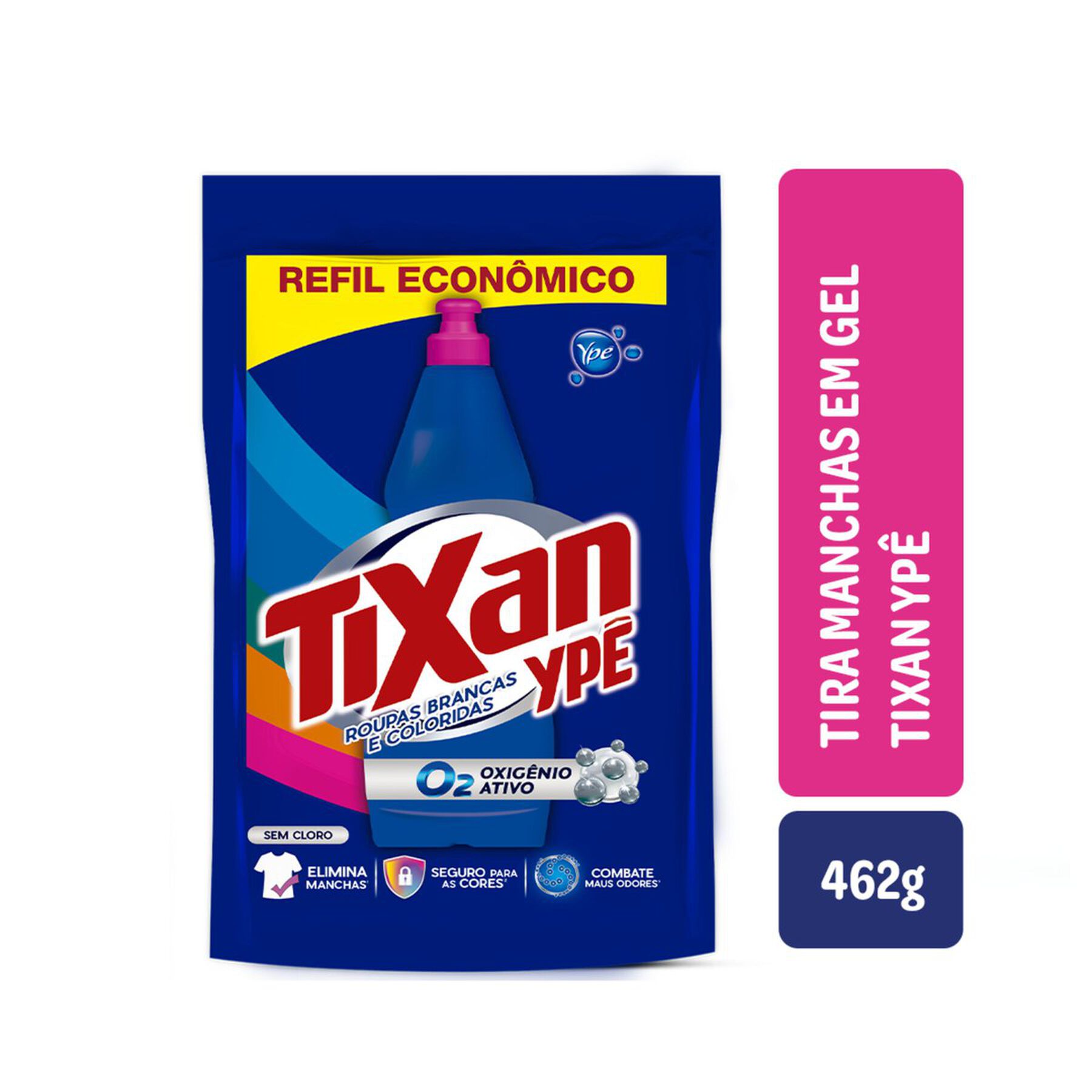Tira Manchas Gel Roupas Brancas e Coloridas Tixan Ypê Sachê 462g