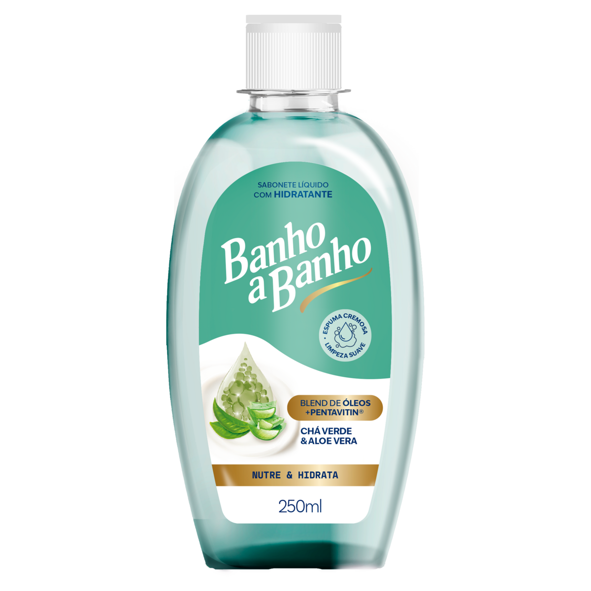 Sabonete L&iacute;quido Hidratante Ch&aacute; Verde e Aloe Vera Banho a Banho Frasco 250ml