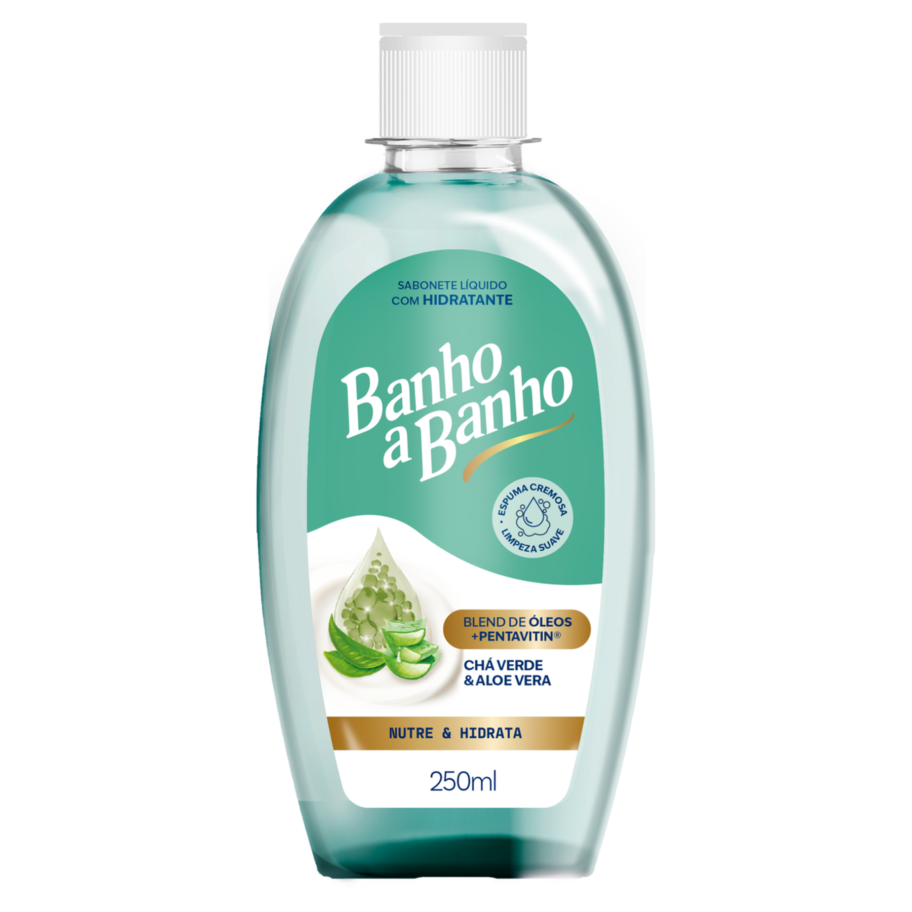 Sabonete L&iacute;quido Hidratante Ch&aacute; Verde e Aloe Vera Banho a Banho Frasco 250ml