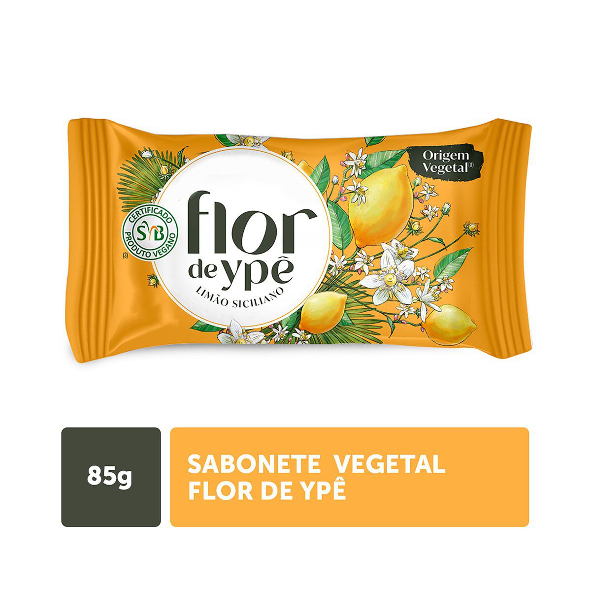 Sabonete em Barra Vegetal Lim&atilde;o Siciliano Flor de Yp&ecirc; Flow Pack 85g