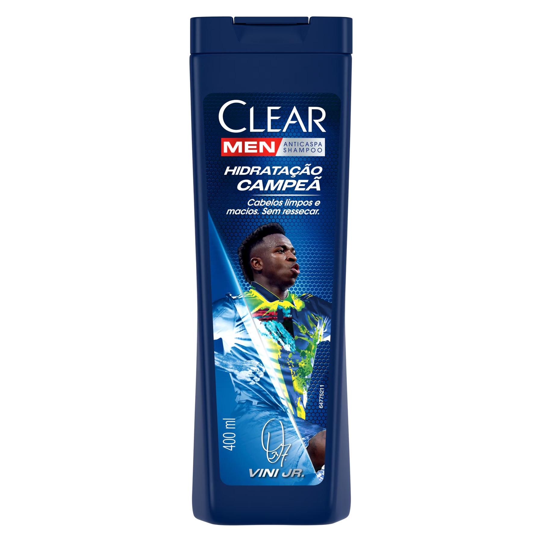 Shampoo Anticaspa Clear Men Vini Jr. Hidrata&ccedil;&atilde;o Campe&atilde; Frasco 400ml
