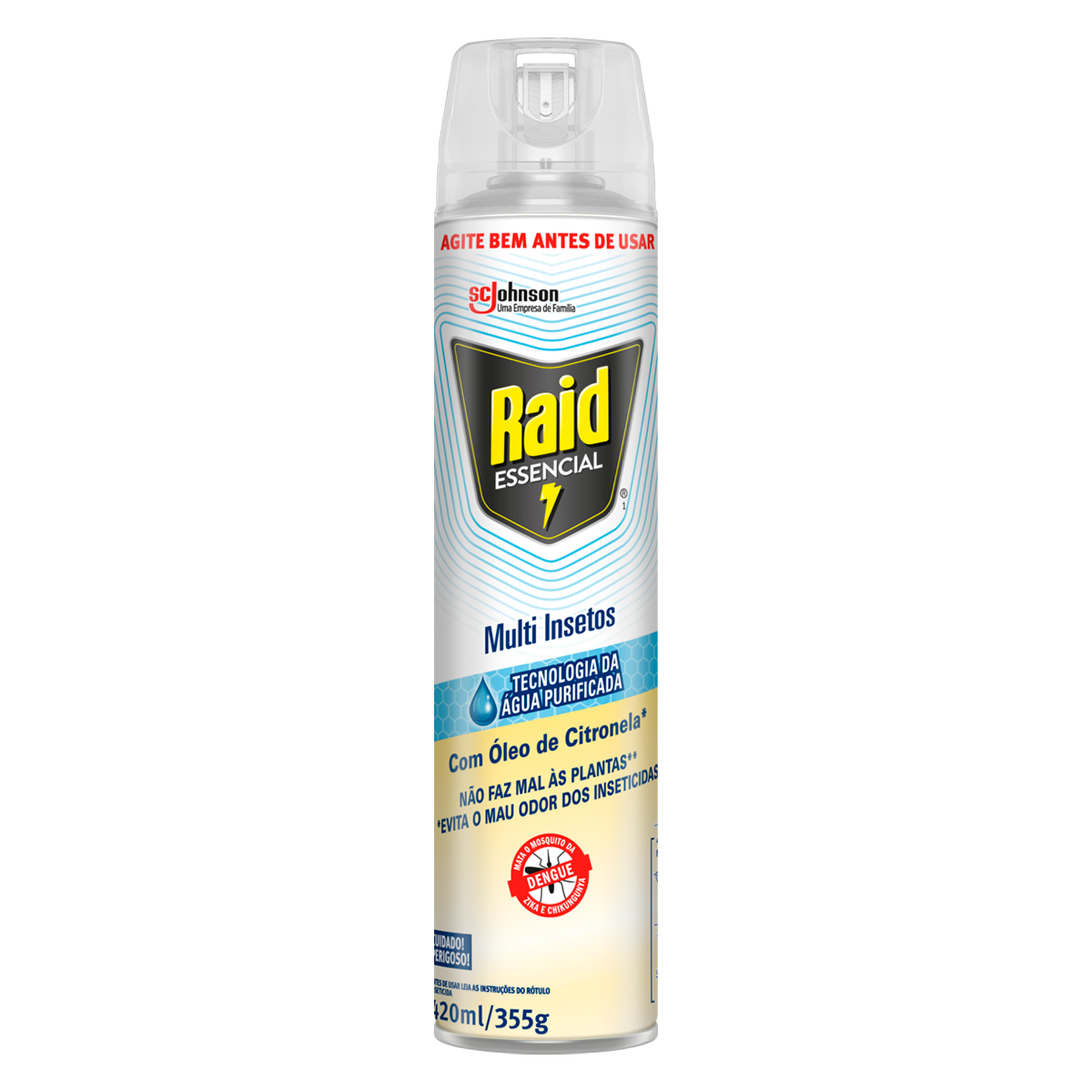Inseticida Aerossol Multi-Insetos Óleo de Citronela Raid Essencial Frasco 420ml Spray