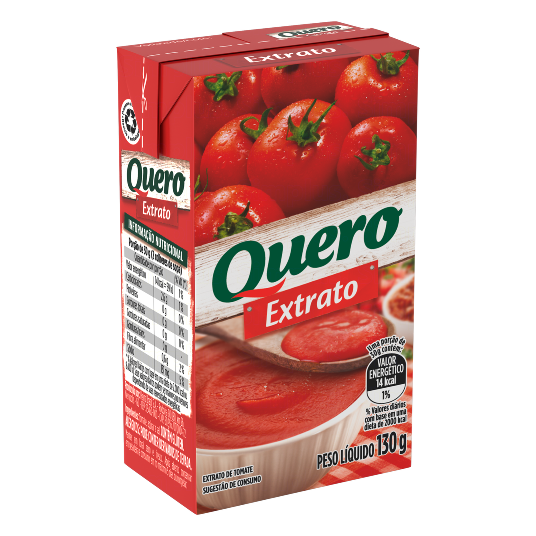Extrato de Tomate Quero Caixa 130g