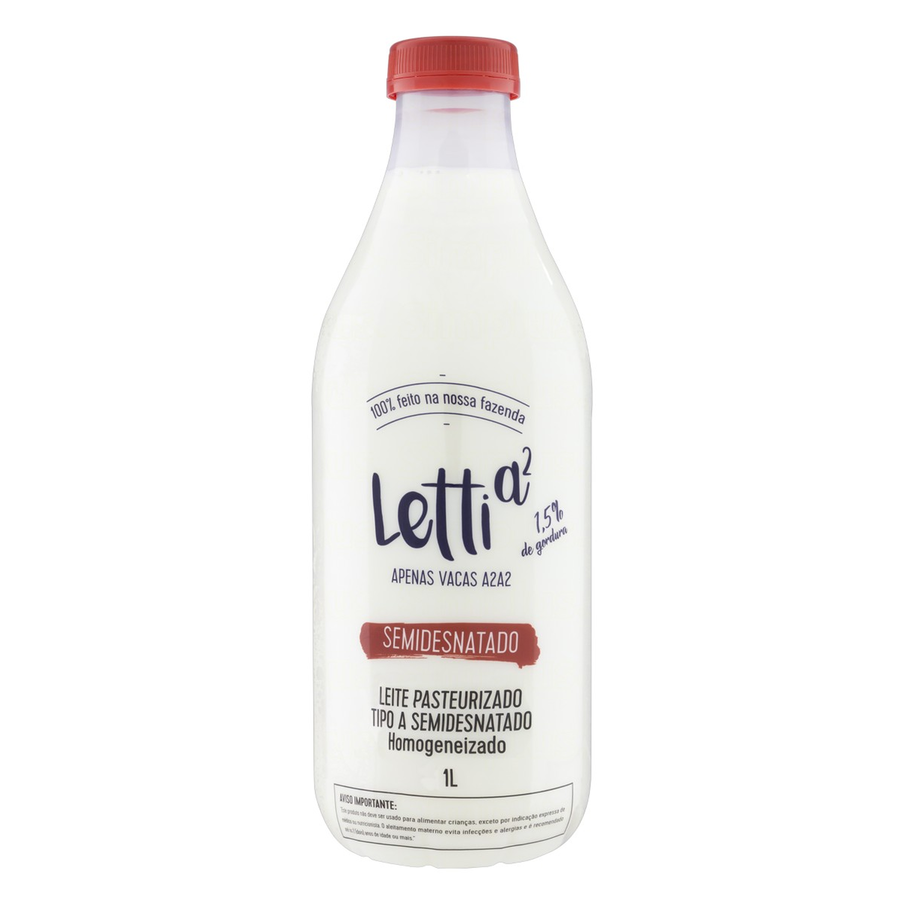 Leite Semidesnatado Pasteurizado Homogeneizado Tipo A Letti a&sup2; Garrafa 1l
