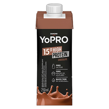 Bebida Láctea UHT Chocolate Zero Lactose Yopro 15g High Protein Caixa 250ml