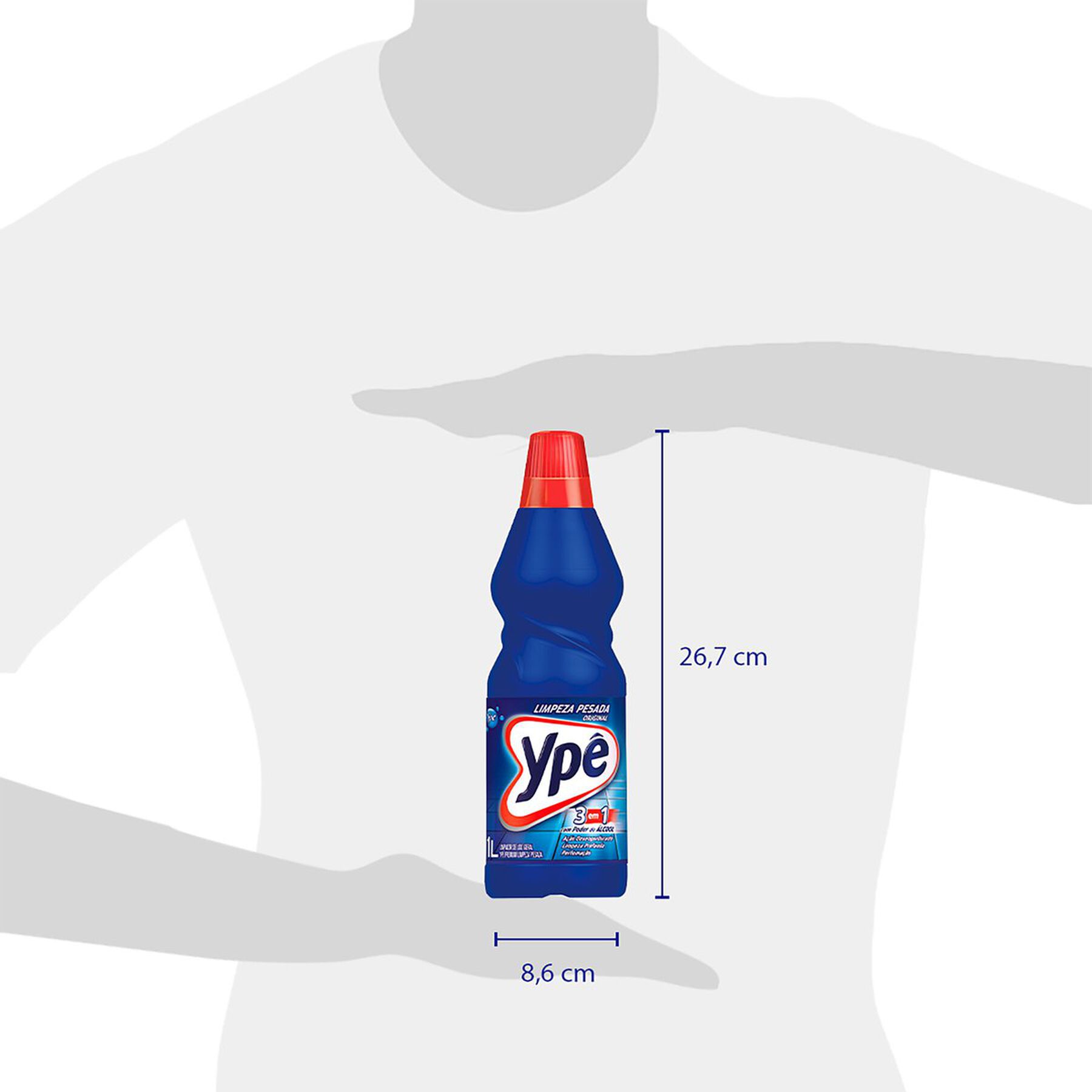 Limpador Limpeza Pesada com Álcool Original Ypê Frasco 1l
