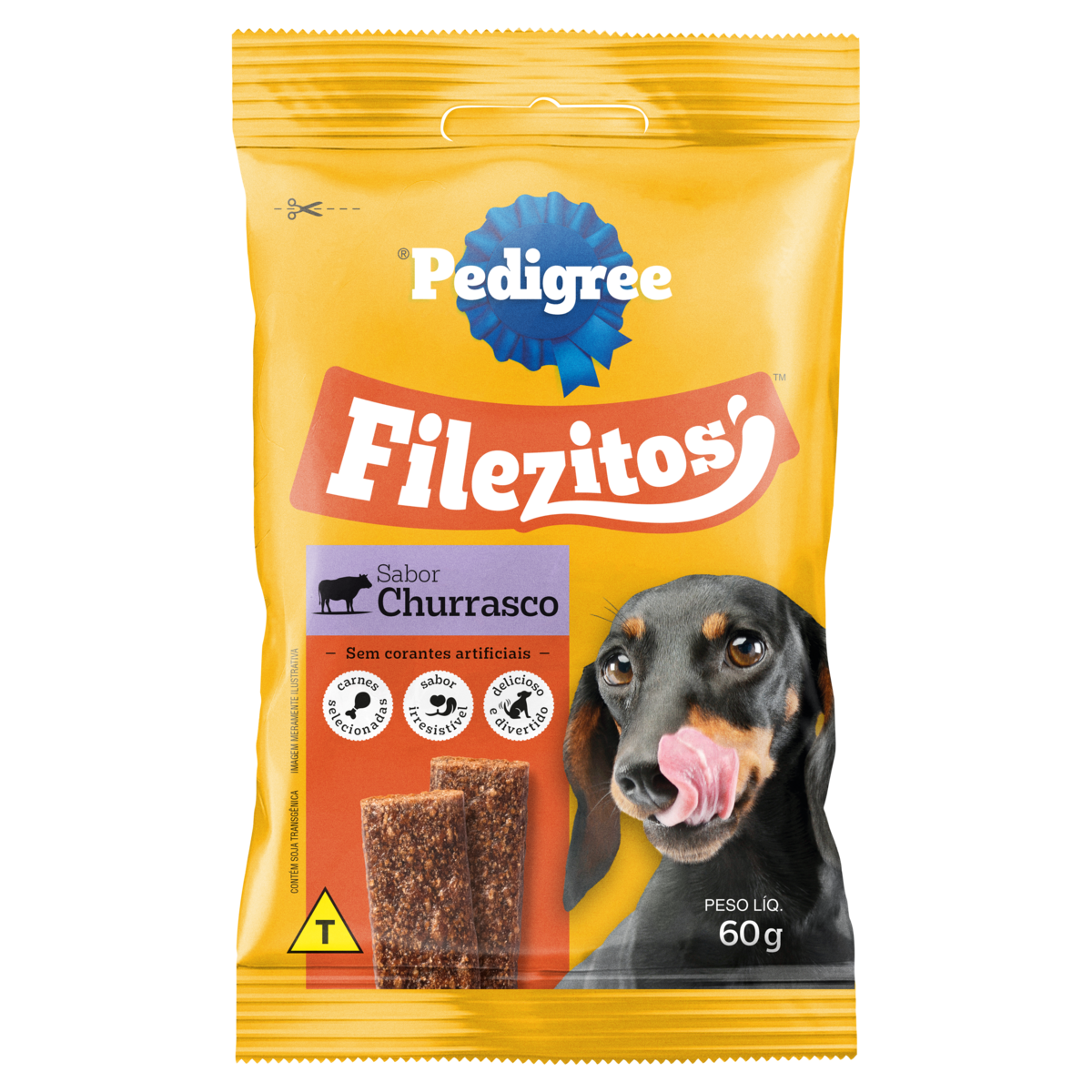 Bifinho para C&atilde;es Adultos Churrasco Filezitos Pedigree Pacote 60g