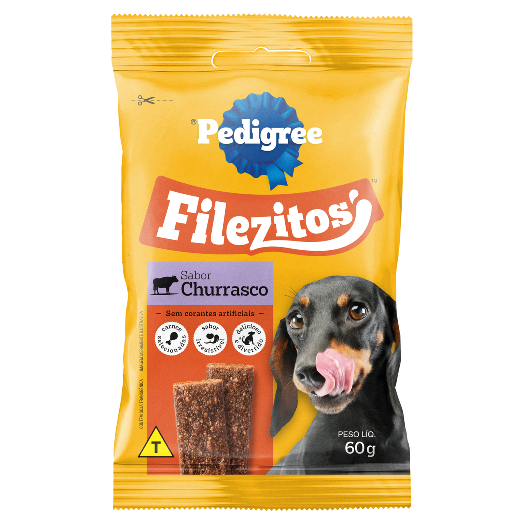Bifinho para C&atilde;es Adultos Churrasco Filezitos Pedigree Pacote 60g