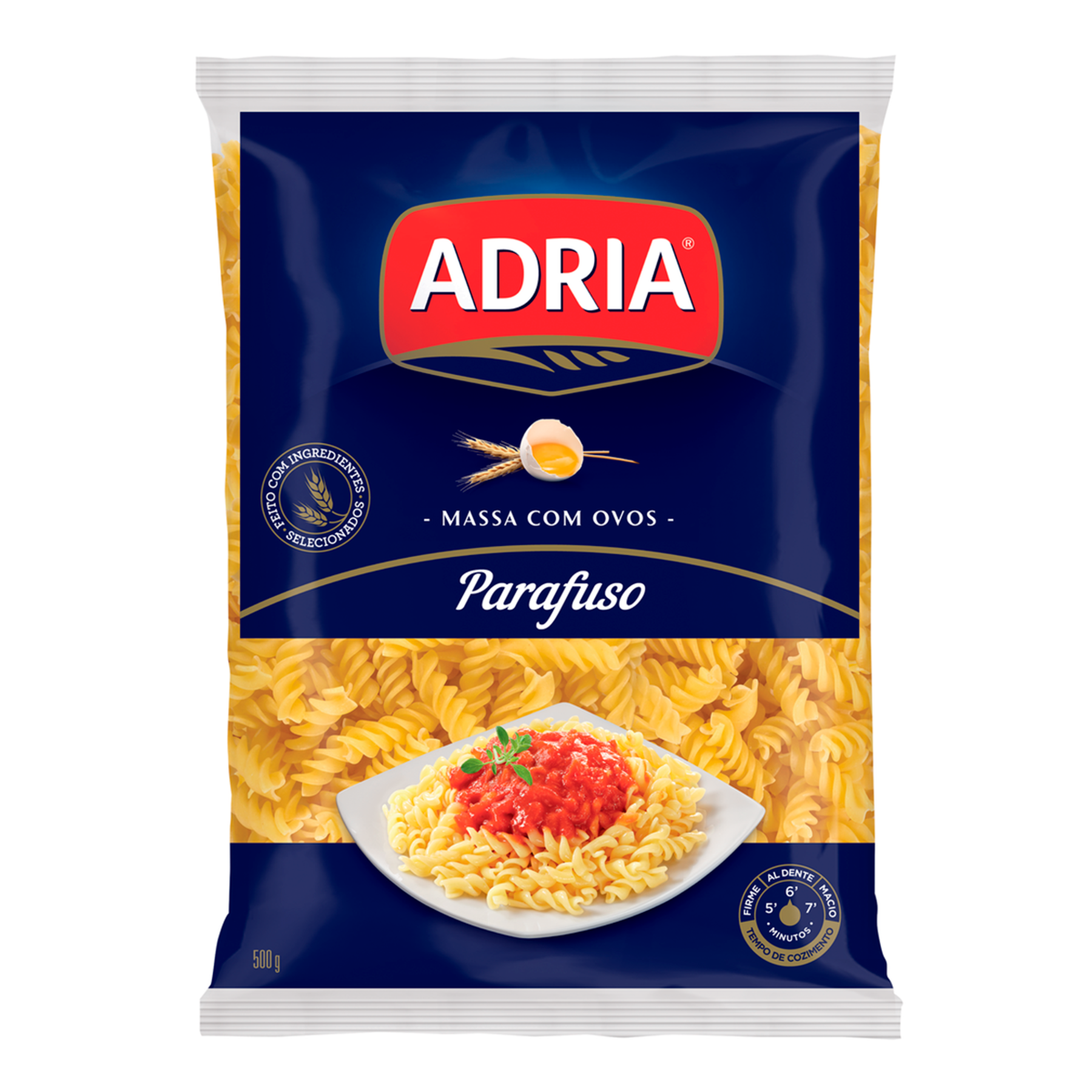 Macarrão de Sêmola com Ovos Parafuso Adria Pacote 500g