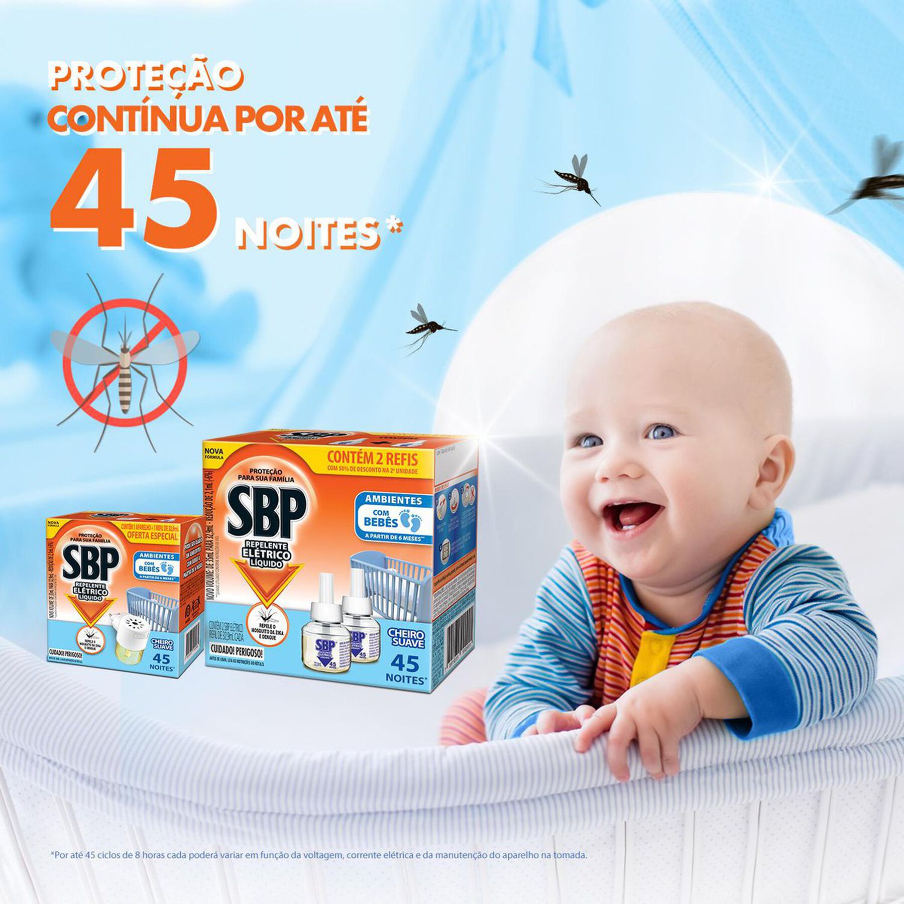 Repelente El&eacute;trico L&iacute;quido SBP Caixa 2 Unidades 35ml Cada Gr&aacute;tis 50% de Desconto na 2&ordf; Unidade Refil