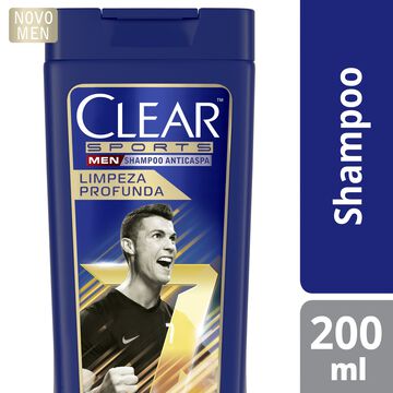 Shampoo Anticaspa Clear Men Sports Cristiano Ronaldo Limpeza Profunda 200ml