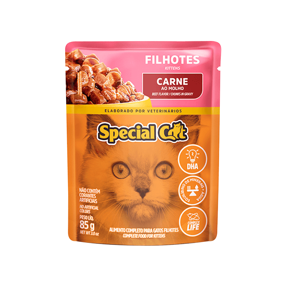 Alimento para Gatos Filhotes Carne ao Molho Special Cat Sach&ecirc; 85g