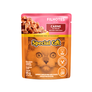 Alimento para Gatos Filhotes Carne ao Molho Special Cat Sachê 85g