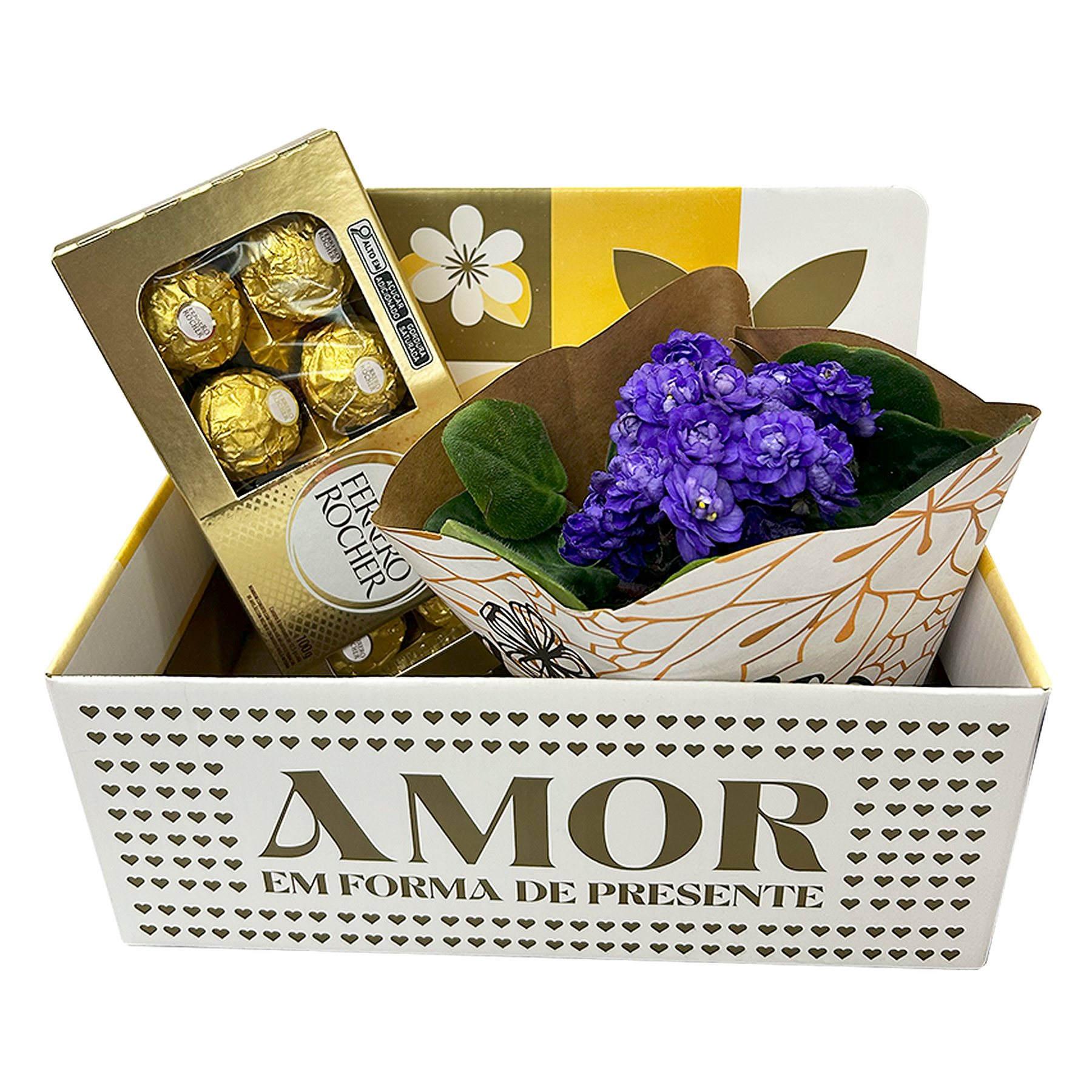 Kit Violeta Pote 11 Sortida + Bombom Ferrero Rocher Caixa C/8 Unidades