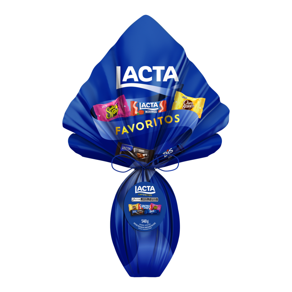 Ovo de P&aacute;scoa ao Leite Lacta Favoritos 540g