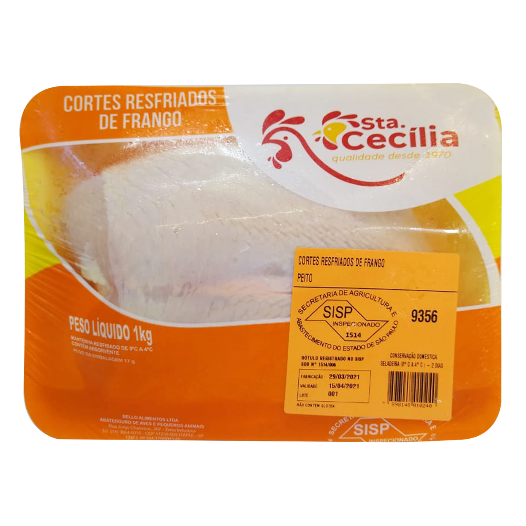 Peito Frango Bandeja Santa Cecilia 1kg