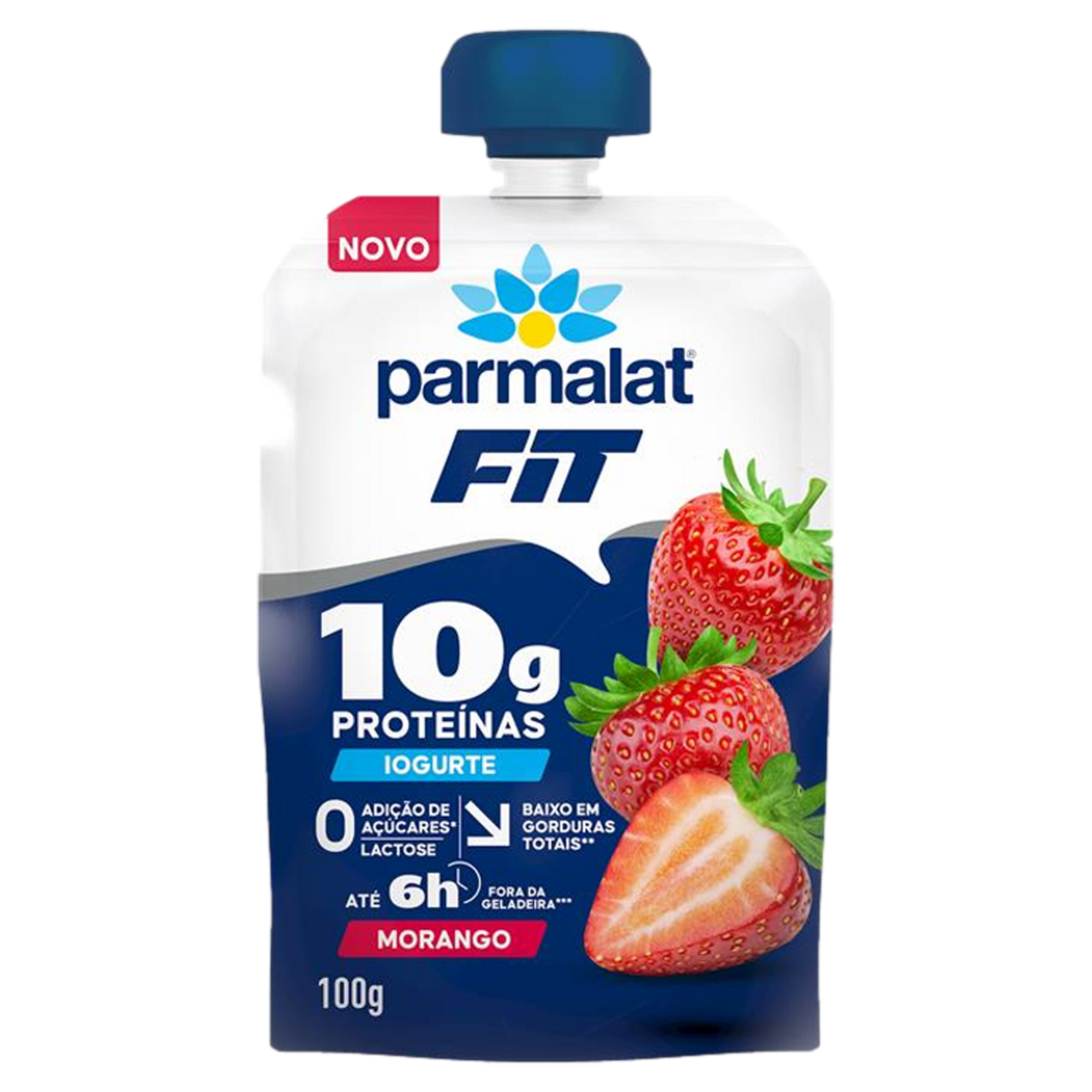 Iogurte Parcialmente Desnatado Morango Zero Lactose Parmalat Fit Squeeze 100g