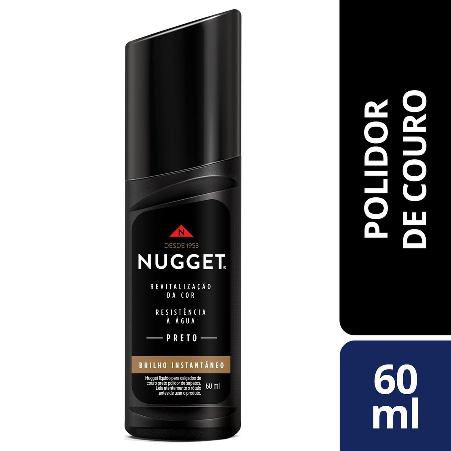 Polidor de Sapato L&iacute;quido Preto Nugget Frasco 60ml