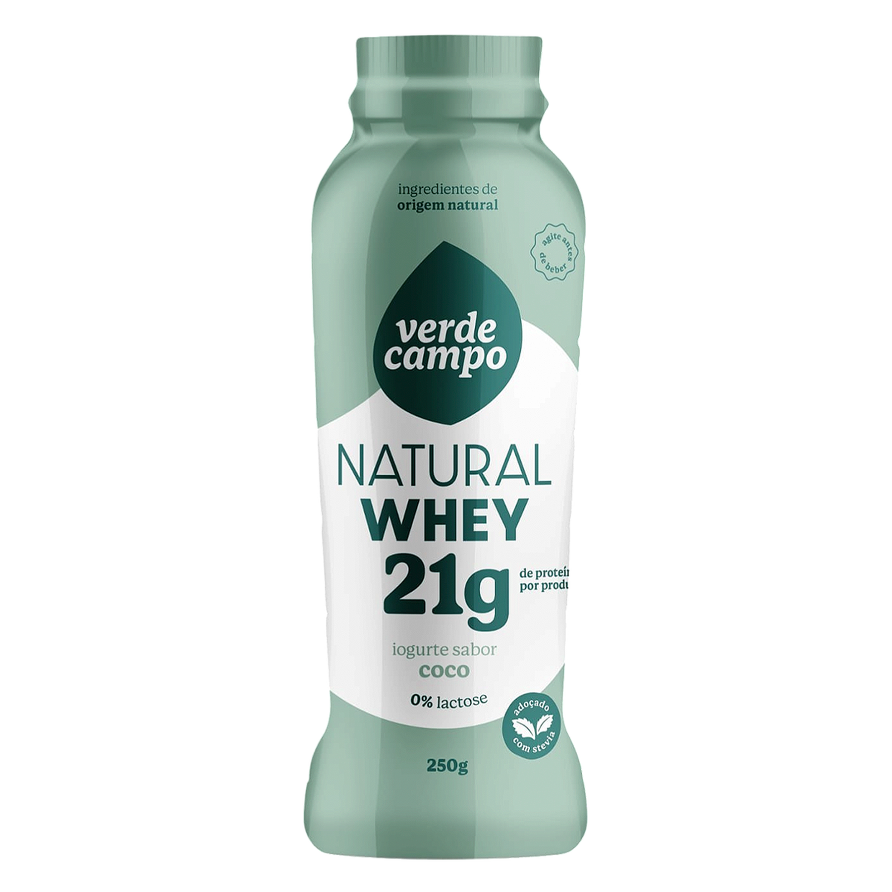 Iogurte Coco Natural Whey 21g Verde Campo Frasco 250g