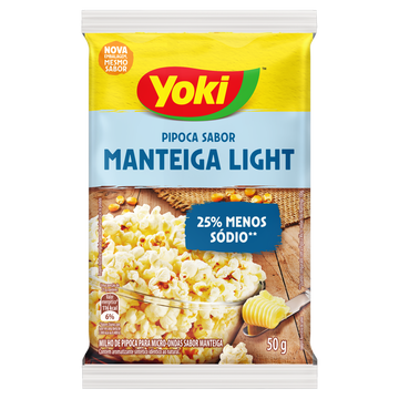 Pipoca para Micro-Ondas Manteiga Light Yoki Pacote 50g