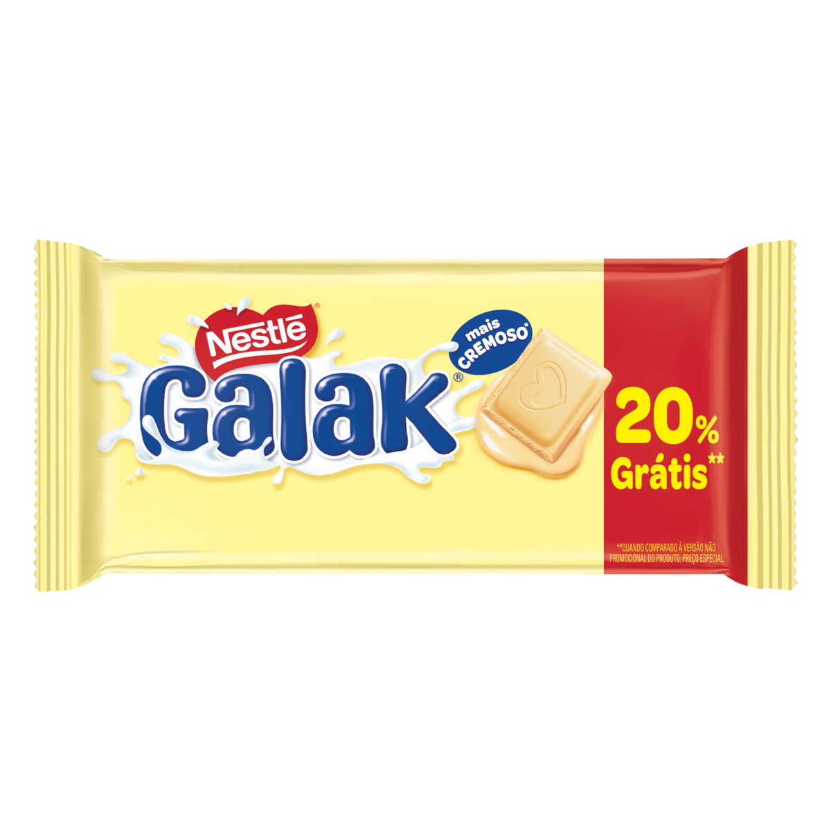 Chocolate Branco Galak Nestl&eacute; Pacote 80g - Embalagem Gr&aacute;tis 20%