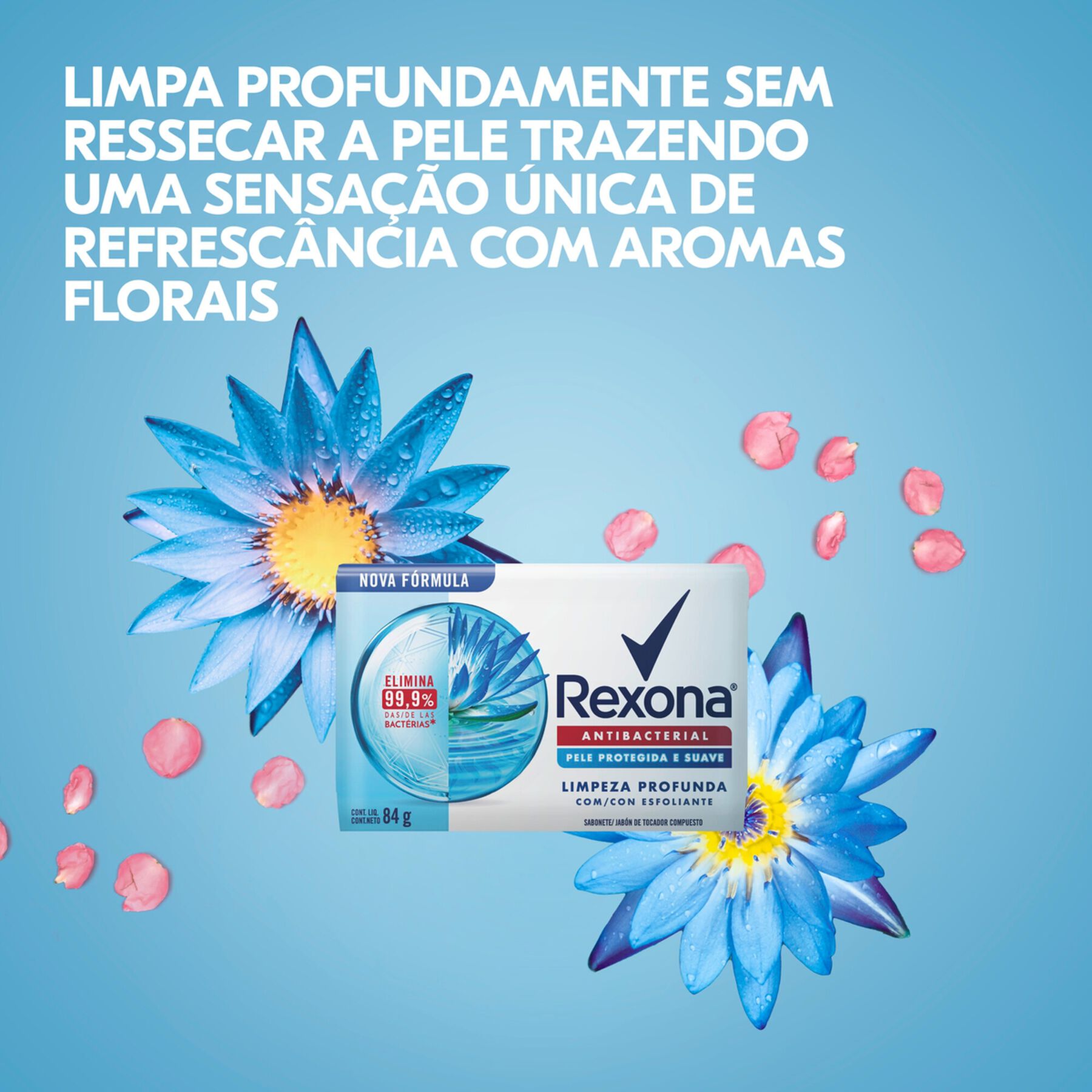 Sabonete em Barra Antibacterial Limpeza Profunda Rexona Envolt&oacute;rio 84g&nbsp;