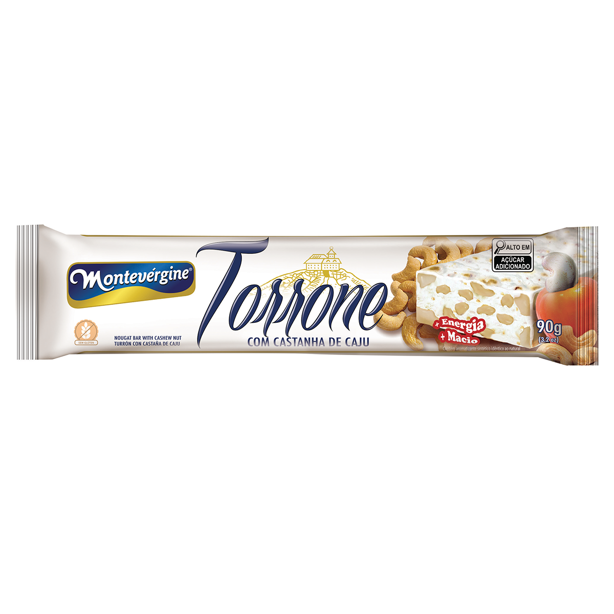 Torrone com Castanha de Caju Montev&eacute;rgine 90g